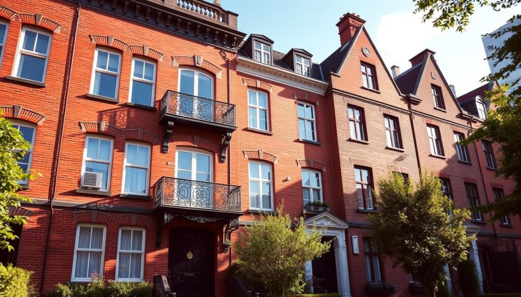 A stately, well-preserved brick townhouse stands tall against a backdrop of the iconic Hamburg skyline. Sunlight filters through tall windows, casting warm shadows across the facade. The ornate wrought-iron balcony and intricate architectural details evoke a sense of timeless elegance. In the foreground, a manicured garden adds a touch of serene tranquility, hinting at the property's prestigious status. This scene captures the essence of a valuable inheritance, requiring a careful, expert assessment to determine its true worth within the Hamburg real estate landscape.
